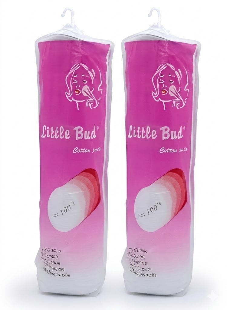 2 Pieces Lpek Cotton Rounds Makeup Remover Pads 2*100 Pieces - Image 1