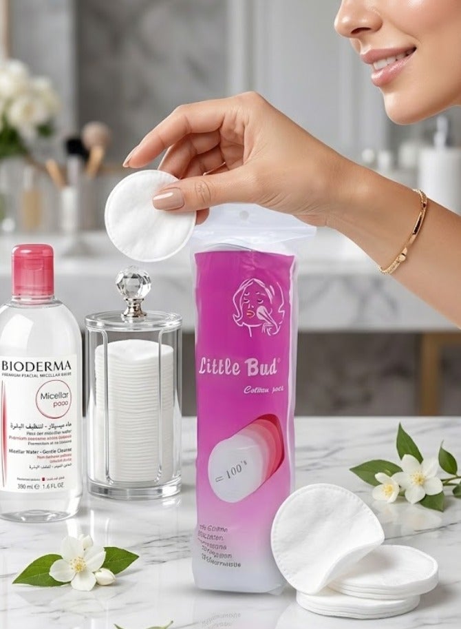 2 Pieces Lpek Cotton Rounds Makeup Remover Pads 2*100 Pieces - Image 2