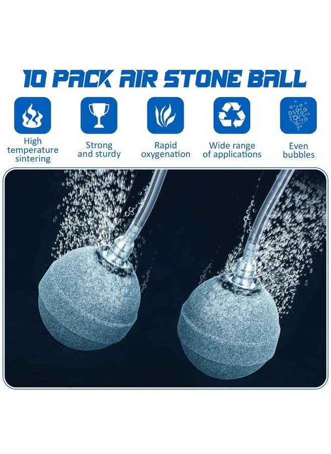 Reginary 10 Pieces 2 Inch Air Stones for Aquarium Air Stone Ball Diffuser Release Tool Fish Tank Air Stone for Aquarium Air Stones Fish Tanks Buckets Ponds and DWC Reservoirs Accessories, Gray  - Image 3