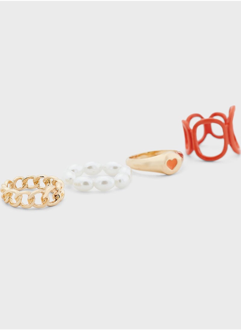 VERO MODA - Hana Rings 4 Pack - Image 1
