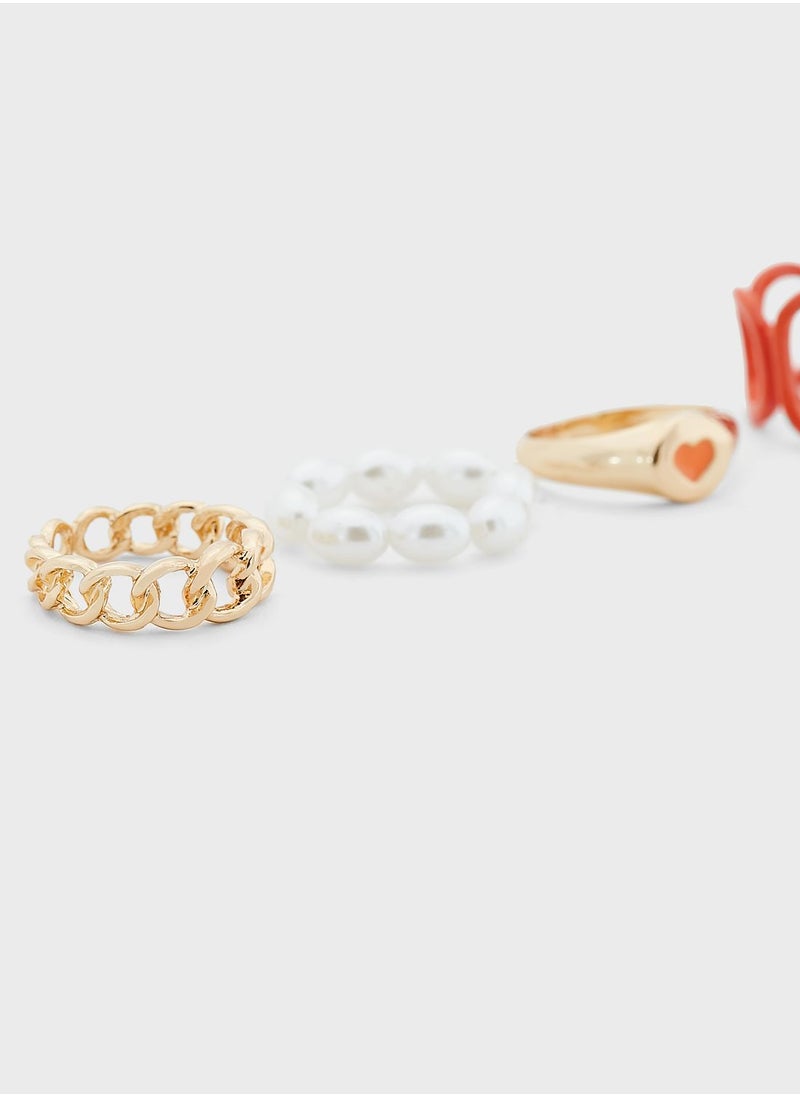 VERO MODA - Hana Rings 4 Pack - Image 1