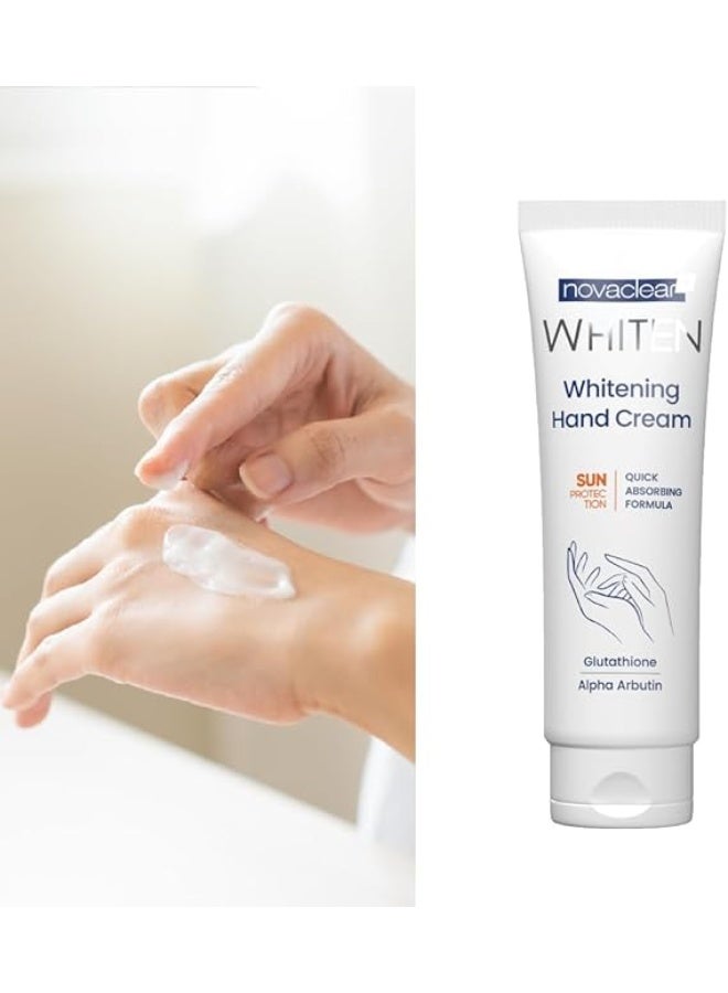 نوفاكلير كريم نوفاكلير لتبييض اليدين مع عامل حماية من الشمس - الجلوتاثيون، ألفا أربوتين، زبدة الشيا وزيت اللوز الحلو - كريم تفتيح وترطيب لليدين للبقع الداكنة ولون البشرة غير الموحد 50 مل - Image 5