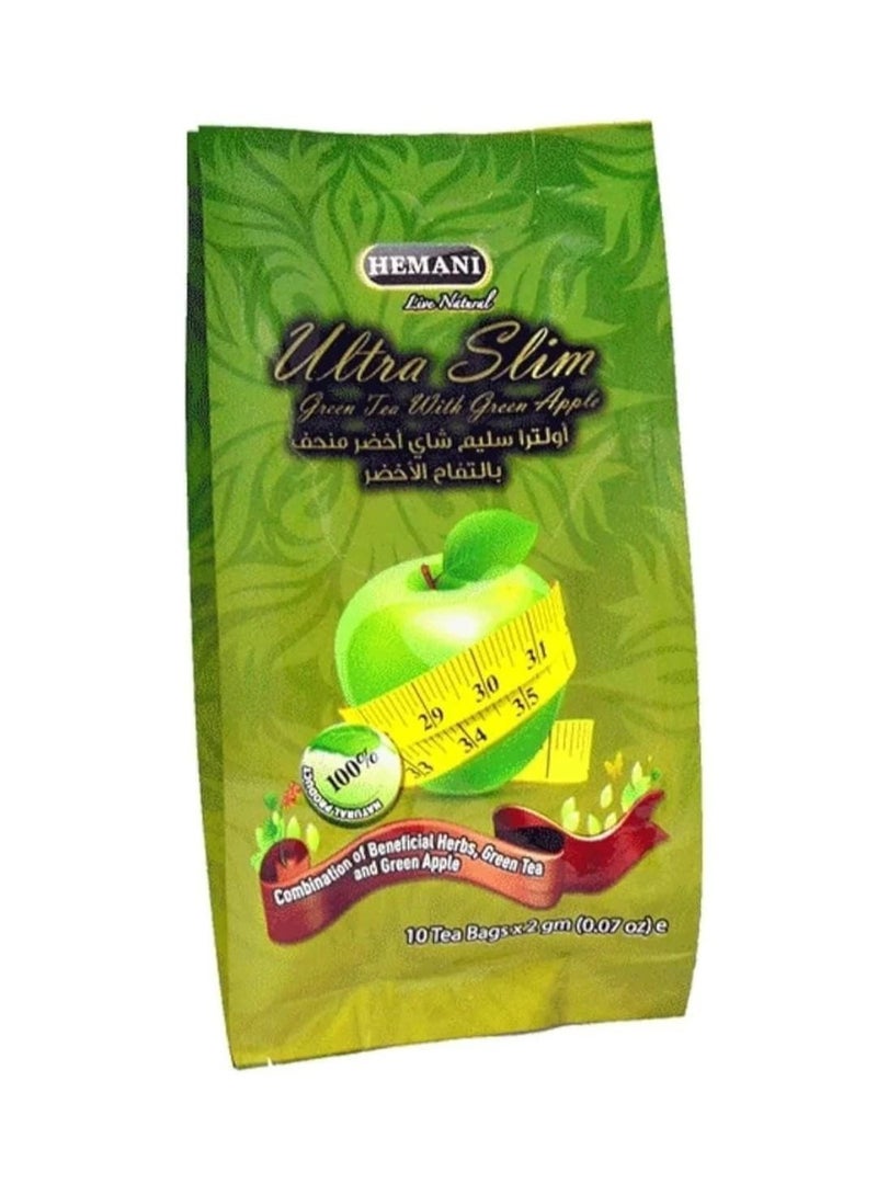 هايمان اولترا سليم شاي أخضر منحف بالتفاح الأخضر 10 كيس