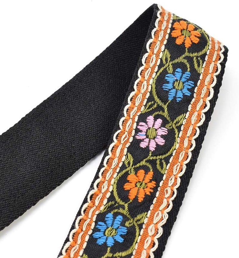 CLOUDMUSIC Tenor Concert Soprano Baritone Ukulele Strap Coloful Hawaii Floral Jacquard For Adult Size And Kids(Blue Orange Pink Flowers) - Image 4