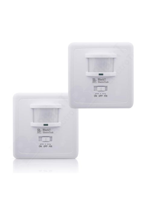 Blackt Electrotech BT31H PIR Wall Mounted Hidden Infrared Motion Sensor with ONOFFPIR button 2 PC PACK