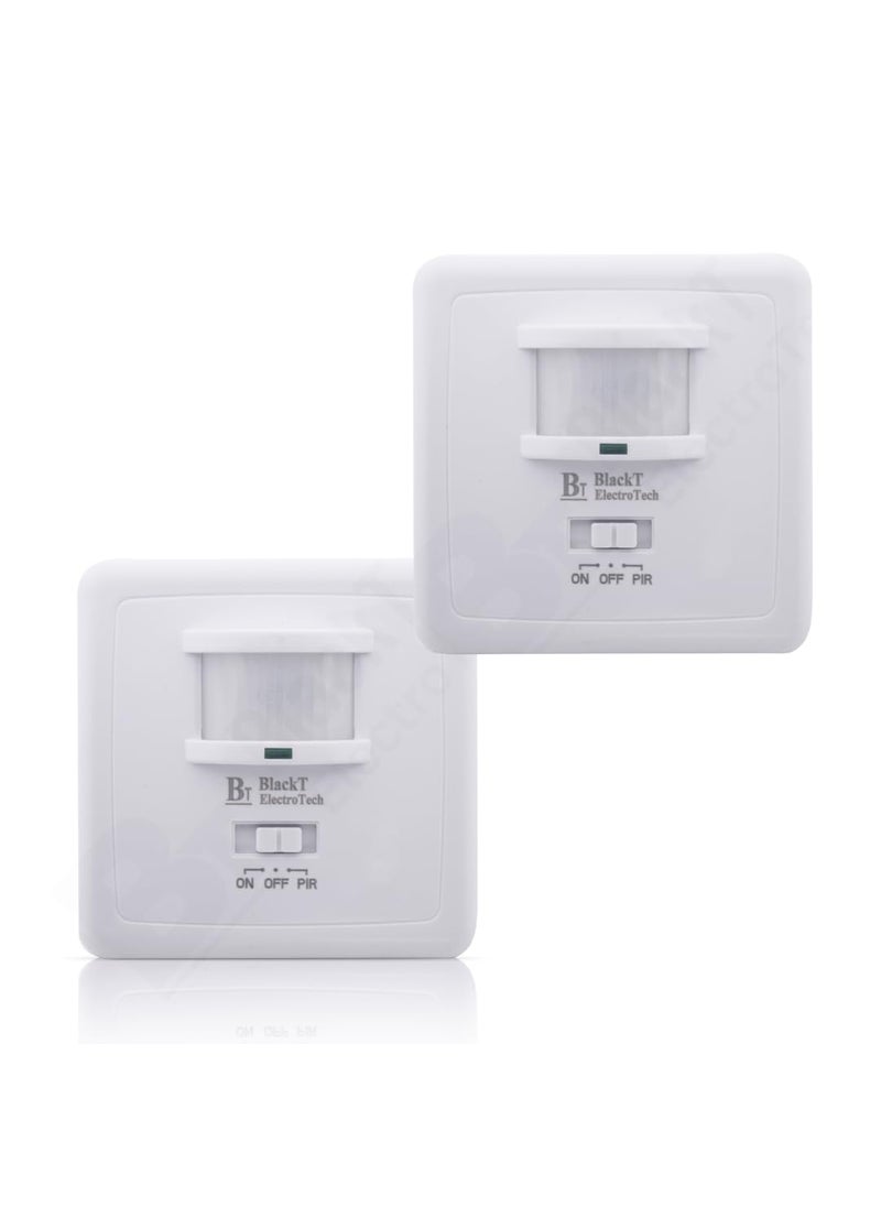 BlackT ElectroTech Blackt Electrotech BT31H PIR Wall Mounted Hidden Infrared Motion Sensor with ONOFFPIR button 2 PC PACK  - Image 1