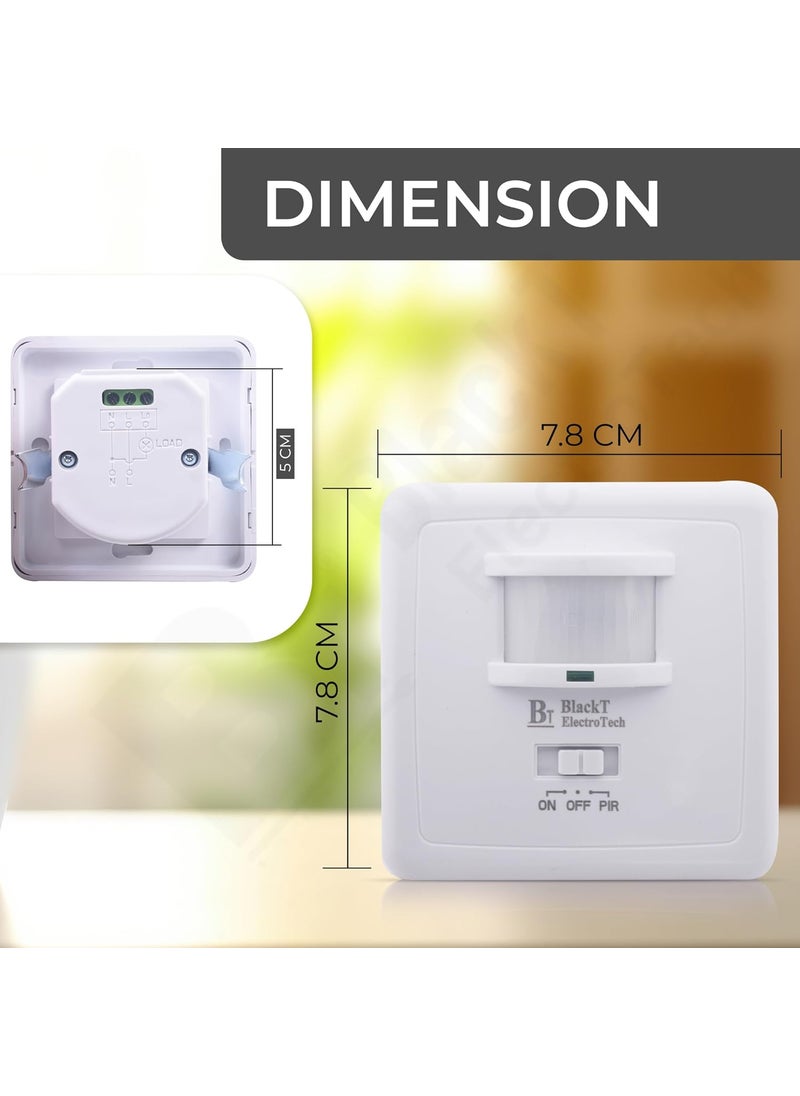 BlackT ElectroTech Blackt Electrotech BT31H PIR Wall Mounted Hidden Infrared Motion Sensor with ONOFFPIR button 2 PC PACK  - Image 4