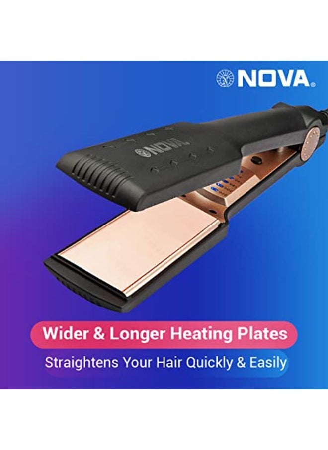 NOVA - Nhs 901 Temperature Control Hair Straightner For Women (Black) - Image 1