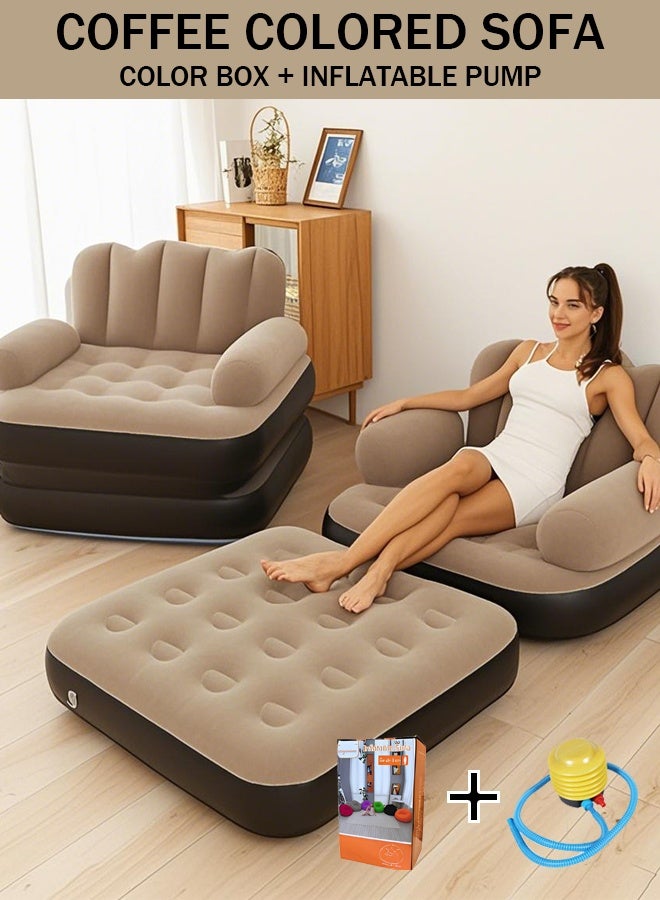 Generic Folding Portable Inflatable Sofa Bed,5 in1 Inflatable Bed Lazy Sofa, Outdoor Portable Travel Air Sofa Bed, Wilderness Camping Sleeping Lounge Chair,Waterproof Inflatable Bed, for Travelling, Outdoor, Camping, Hiking, Beach Parties, Picnic  - Image 2