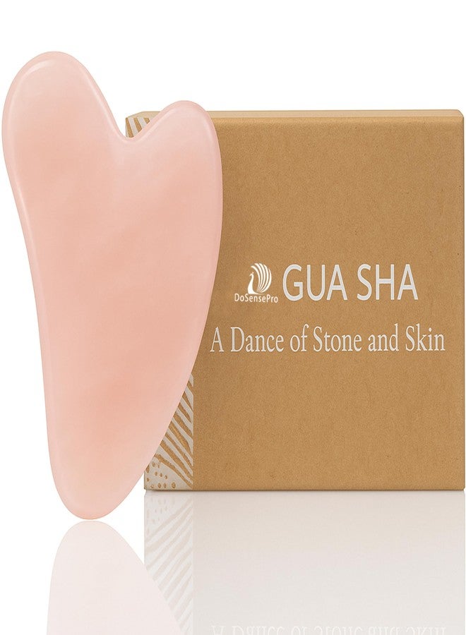 DoSensePro Rose Quartz Gua Sha Facial Tool - Heart-Shaped Crystal for Puffiness, Lymphatic Drainage, Facial Sculpting & Relaxation - Hand-Carved Stone from Brazil, Used in Traditional Beauty Rituals - Image 1