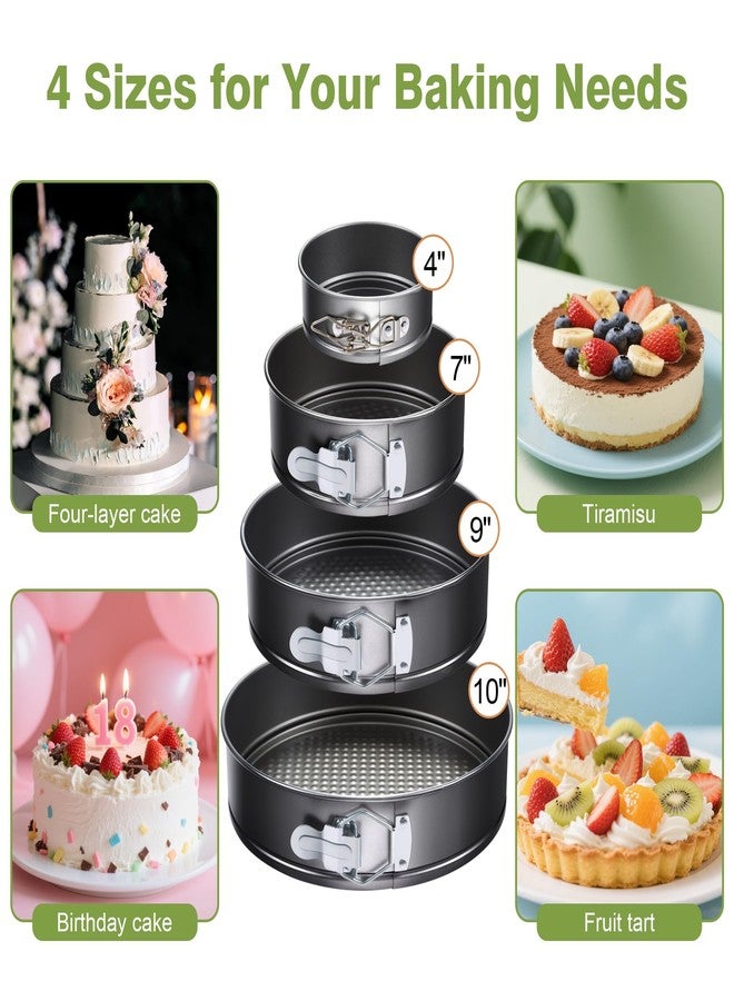 Gymdin 139PCS Springform Cake Pan Set - 4 Non-stick Cheesecake Pans(4/7/9/10-Inch) + Cake Decorating Supplies: Parchment Paper, Pastry Bags and Tips, Icing Scrapers, Cake Cutting Set & More - Image 3