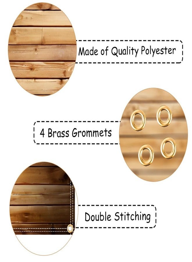 Gaofly Wooden Backdrop with 19.68FT Ribbon for Photography, Vintage Brown Wood Wall Background for Birthday Decorations (Wooden Backdrop, 7x5FT) - Image 2