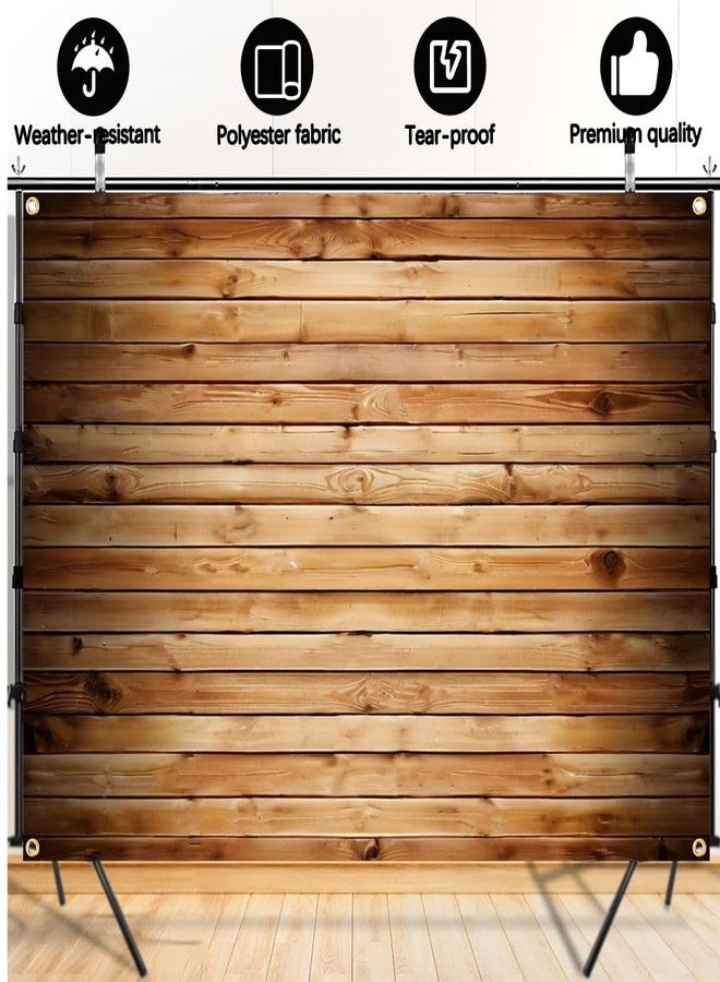 Gaofly Wooden Backdrop with 19.68FT Ribbon for Photography, Vintage Brown Wood Wall Background for Birthday Decorations (Wooden Backdrop, 7x5FT) - Image 3