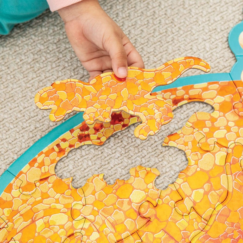 Peaceable Kingdom Giant Floor Puzzles with Uniquely Fun Shaped Pieces for Kids Ages 3+ Gifts for Boys and Girls - Triceratops - Image 3
