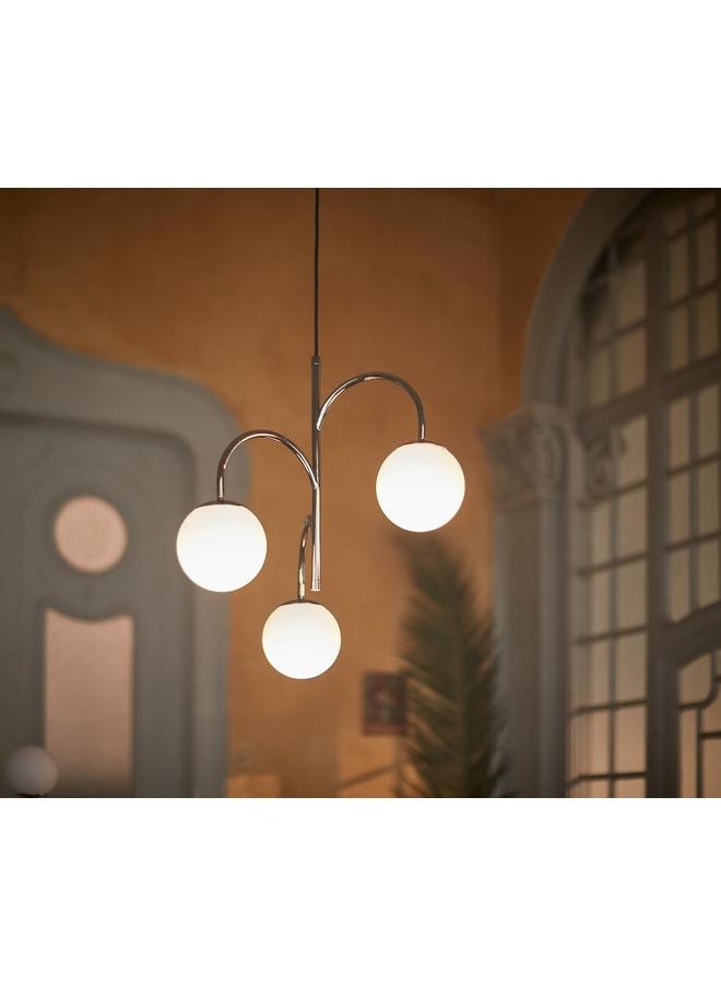 Zaboon Pendant lamp, 3-armed, chrome-plated/opal white glass, 55 cm  - Image 5