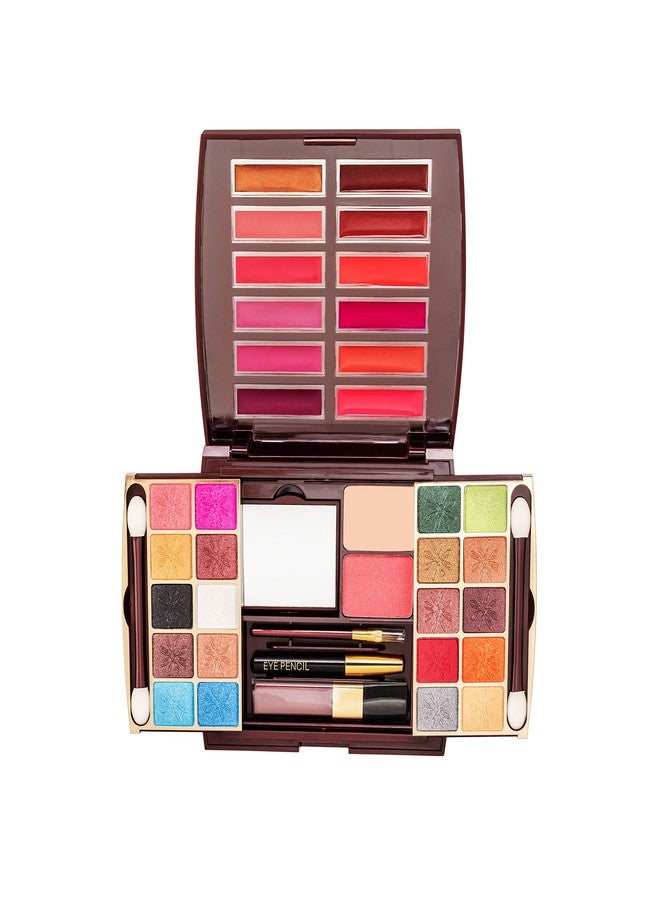 Max Touch MaxTouch Professional All In One Makeup Palette Kit 20 Colors Eyeshadow Palette With, Blusher, Powder Cake, Lipgloss, Black Eye Pencil, and Brush Kit Makeup Kit #2184 - Image 2