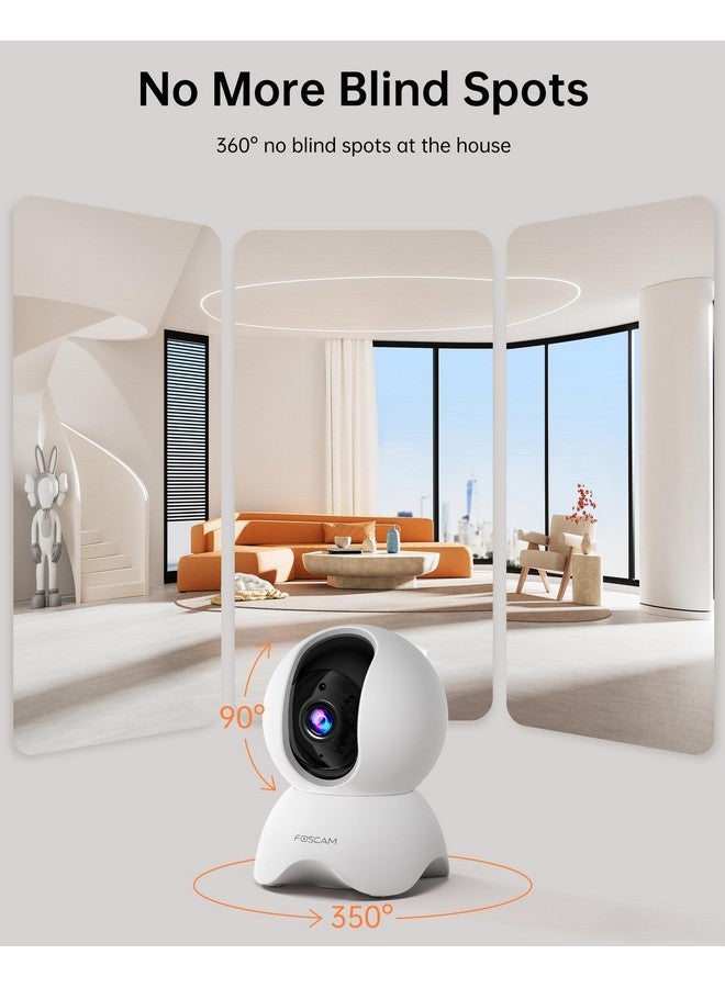 FOSCAM كاميرات فوسكام 3K 5MP واي فاي للحيوانات الأليفة لأمان المنزل، كاميرا داخلية بمراقبة الأطفال بتردد 2.4GHz مع دوران 360°، صوت ثنائي الاتجاه، زوم رقمي 20X، رؤية ليلية، كشف بشري بالذكاء الاصطناعي، تخزين سحابي وبطاقة SD - Image 5