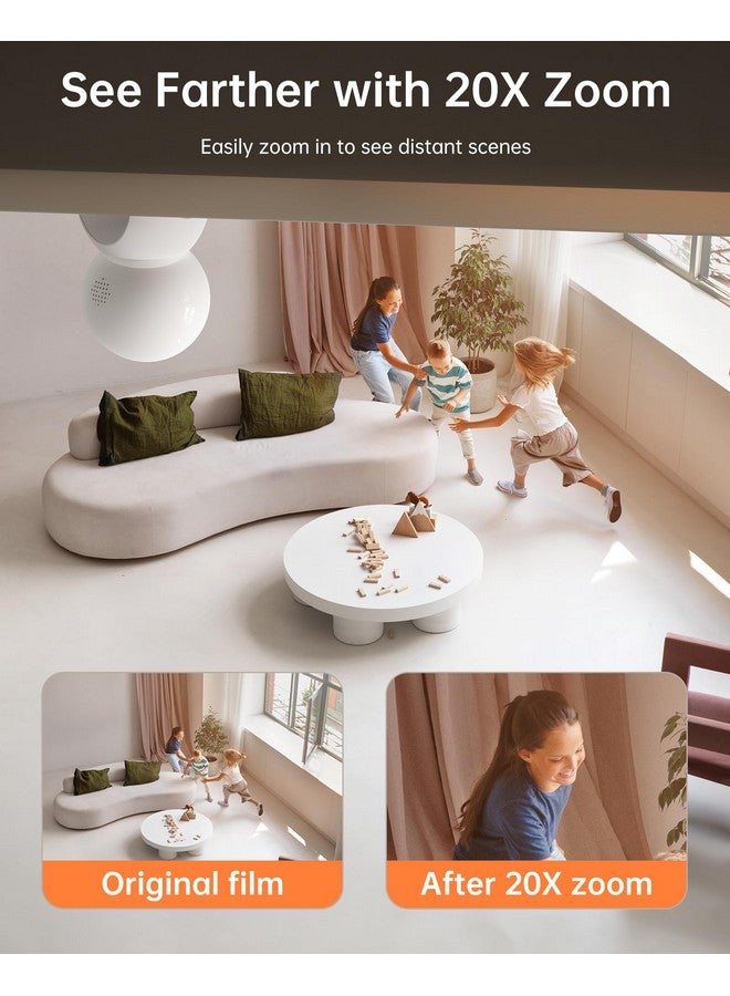 FOSCAM كاميرات فوسكام 3K 5MP واي فاي للحيوانات الأليفة لأمان المنزل، كاميرا داخلية بمراقبة الأطفال بتردد 2.4GHz مع دوران 360°، صوت ثنائي الاتجاه، زوم رقمي 20X، رؤية ليلية، كشف بشري بالذكاء الاصطناعي، تخزين سحابي وبطاقة SD - Image 3