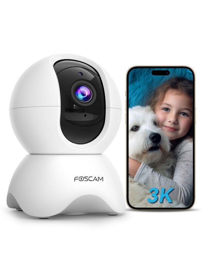 FOSCAM كاميرات فوسكام 3K 5MP واي فاي للحيوانات الأليفة لأمان المنزل، كاميرا داخلية بمراقبة الأطفال بتردد 2.4GHz مع دوران 360°، صوت ثنائي الاتجاه، زوم رقمي 20X، رؤية ليلية، كشف بشري بالذكاء الاصطناعي، تخزين سحابي وبطاقة SD - Image 1