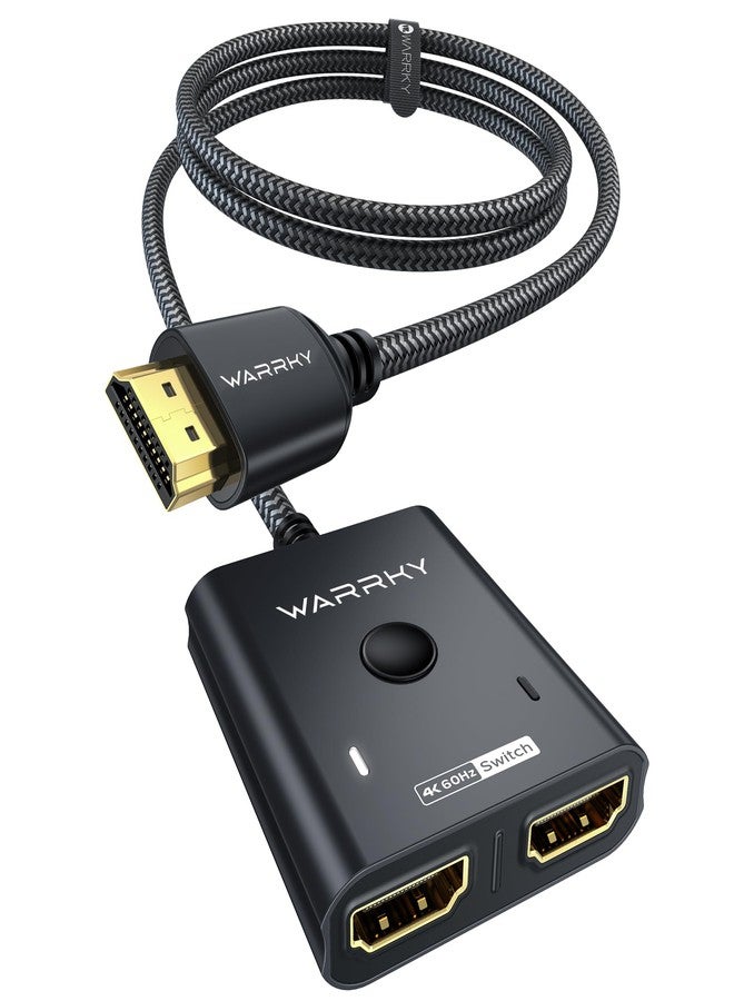 WARRKY HDMI Switch 2 in 1 Out 4K@60Hz, Aluminum Case Bidirectional 2x1 Switcher Splitter UHD Compatible for HDCP2.2, PS5/4, Xbox, Roku, FireStick (Support 1 Display at a Time) - Image 1
