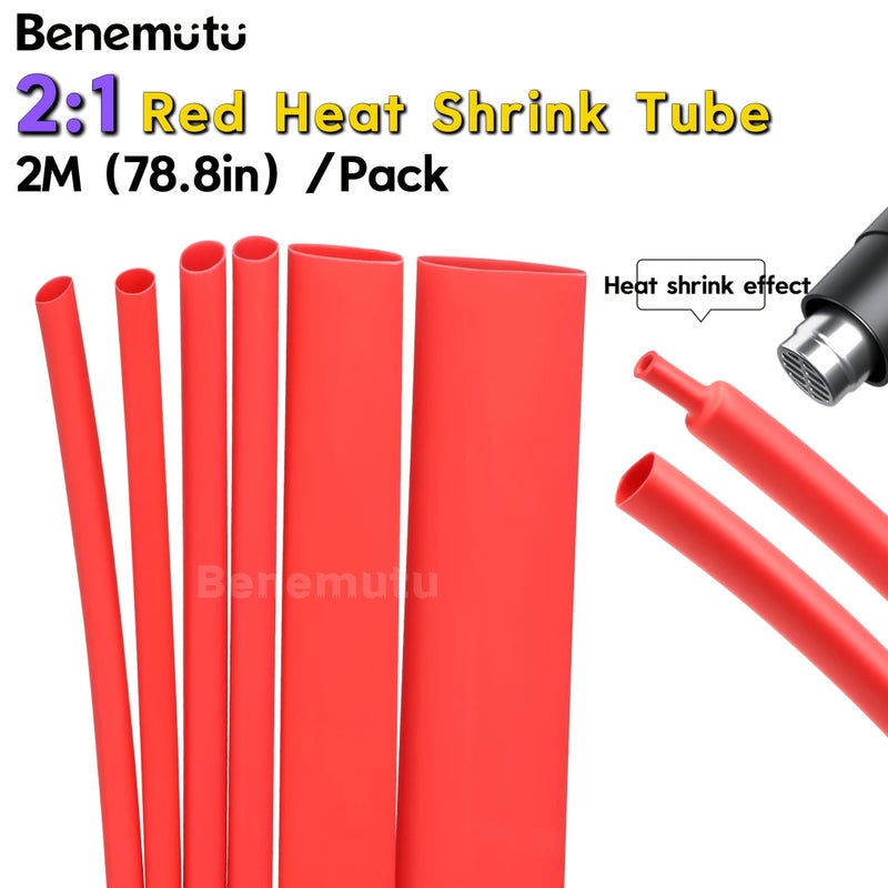2 1 Red Heat Shrink Tube 2 Meters Long 30mm Diameter Double Insulation Heat Shrink Sleeve Data Cable Protective Sleeve Electrical Wire Repair Protective Sleeve - Image 2