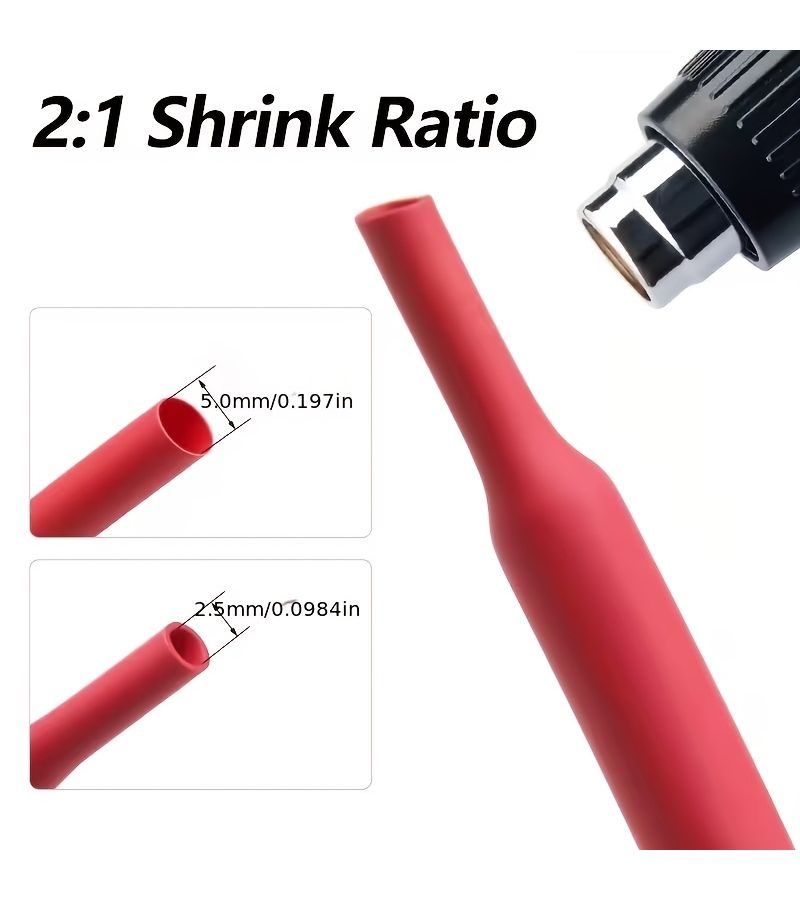 2 1 Red Heat Shrink Tube 2 Meters Long 30mm Diameter Double Insulation Heat Shrink Sleeve Data Cable Protective Sleeve Electrical Wire Repair Protective Sleeve - Image 5