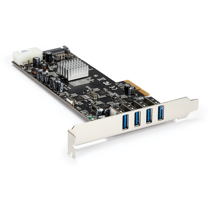 Startech.com StarTech.com 4 Port USB 3.0 PCIe Card w/ 4 Dedicated 5Gbps Channels (USB 3.2 Gen 1) - UASP - SATA / LP4 Power - PCI Express Adapter Card (PEXUSB3S44V)  - Image 1