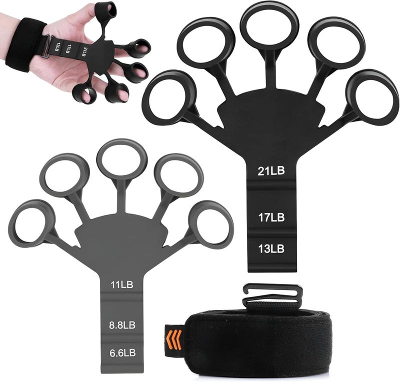 GLEVAR Finger Gripper – Adjustable Silicone Finger Exerciser – 3 Gears for Strength, Dexterity & Stress Relief, Improve Hand Grip, Finger Stretcher Trainer for Rehabilitation & Daily Exercise - Image 1