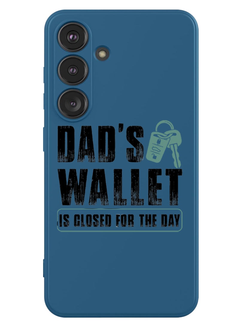 Theodor Protective Slim Fit Case Liquid Silicone Cover with Full Body Protection Anti-Scratch Shockproof Case For Samsung Galaxy S24 Plus (Blue) - Dads wallet Black  - Image 1