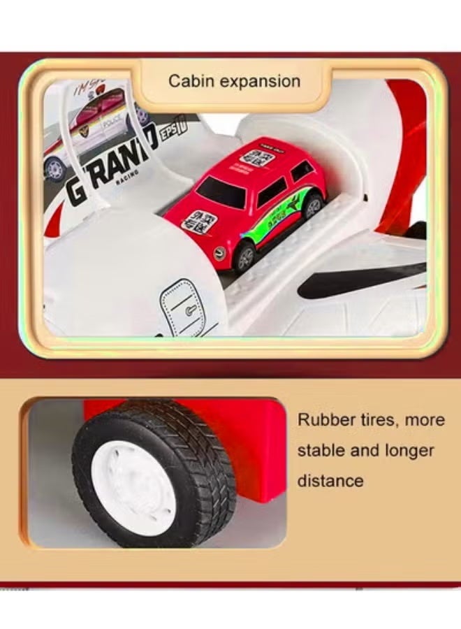 Vixplorn Transforming airplane model,   track airplane toy set,   inertia gliding airplane,   2-in-1 airplane model,   comes with 12 toy cars,   no batteries required,   children's birthday gift - Image 3