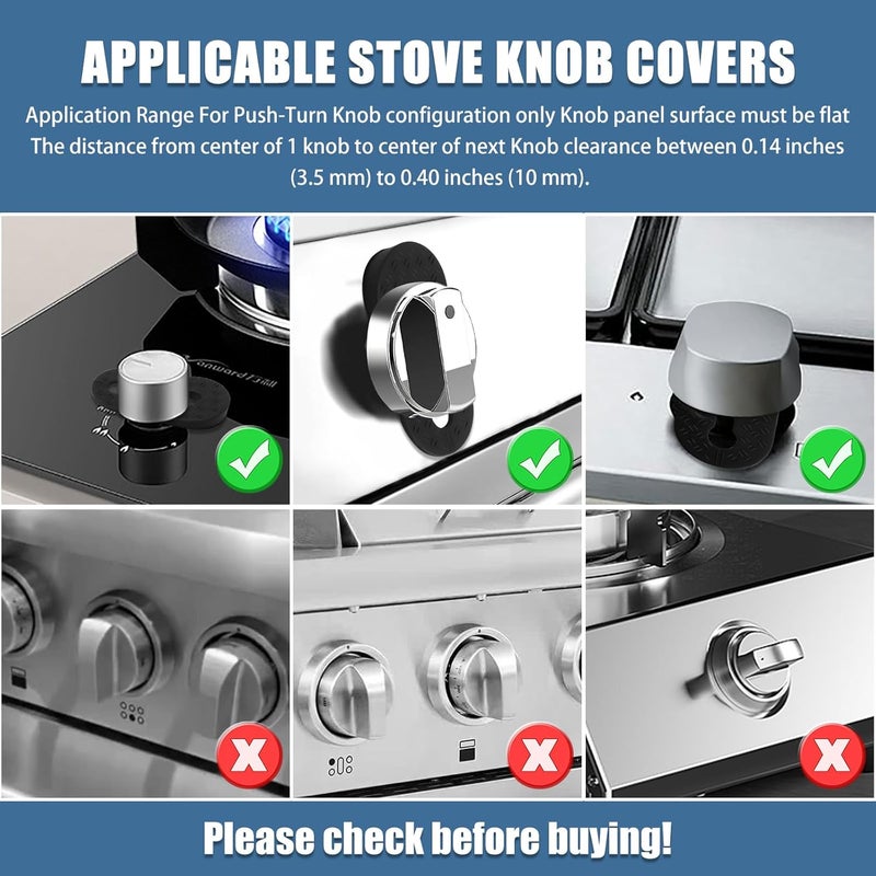 Axfvd Silicone Stove Knob Safety Locks - Child Proof Oven Knob Locks (6 Pack)] - Image 3