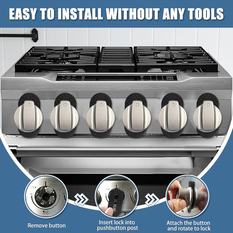 Axfvd Silicone Stove Knob Safety Locks - Child Proof Oven Knob Locks (6 Pack)] - Image 4