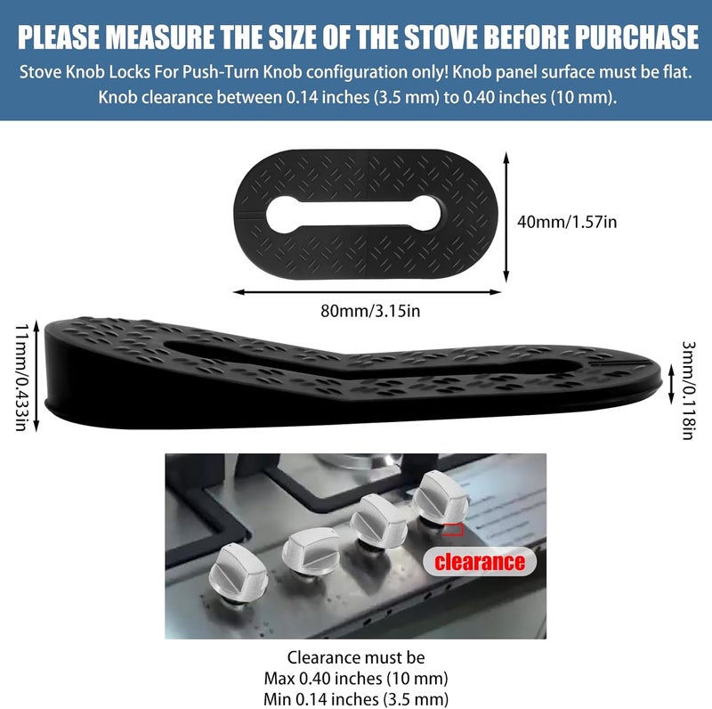 Axfvd Silicone Stove Knob Safety Locks - Child Proof Oven Knob Locks (6 Pack)] - Image 2