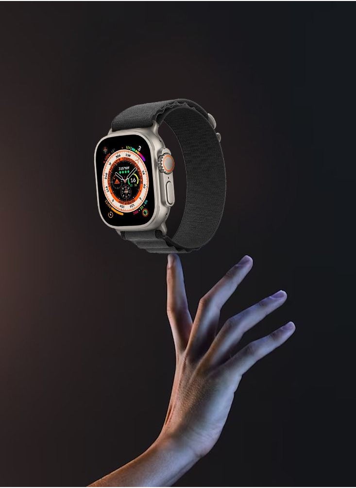 CATANES Apple Watch Band 49mm 45mm 44mm 42mm Alpine Loop Band Women Men Adjustable with Metal G-Hook Strap for iWatch Ultra Series SE 8/7/6/5/4/3/2/1 Black Grey  - Image 3