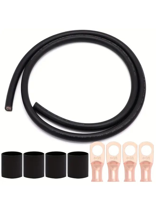 4 AWG Power Plating Tin Oxygen Free Copper Welding Cable Red 3.28FT With Heat Shrink Tubes - Image 4