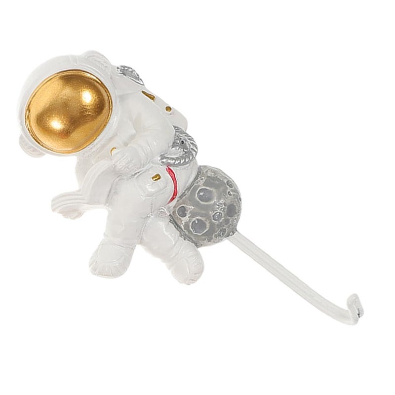 Decorative Astronaut Wall Hook Resin Coat Hanger Strong Sticky Backing No Drilling - Image 2