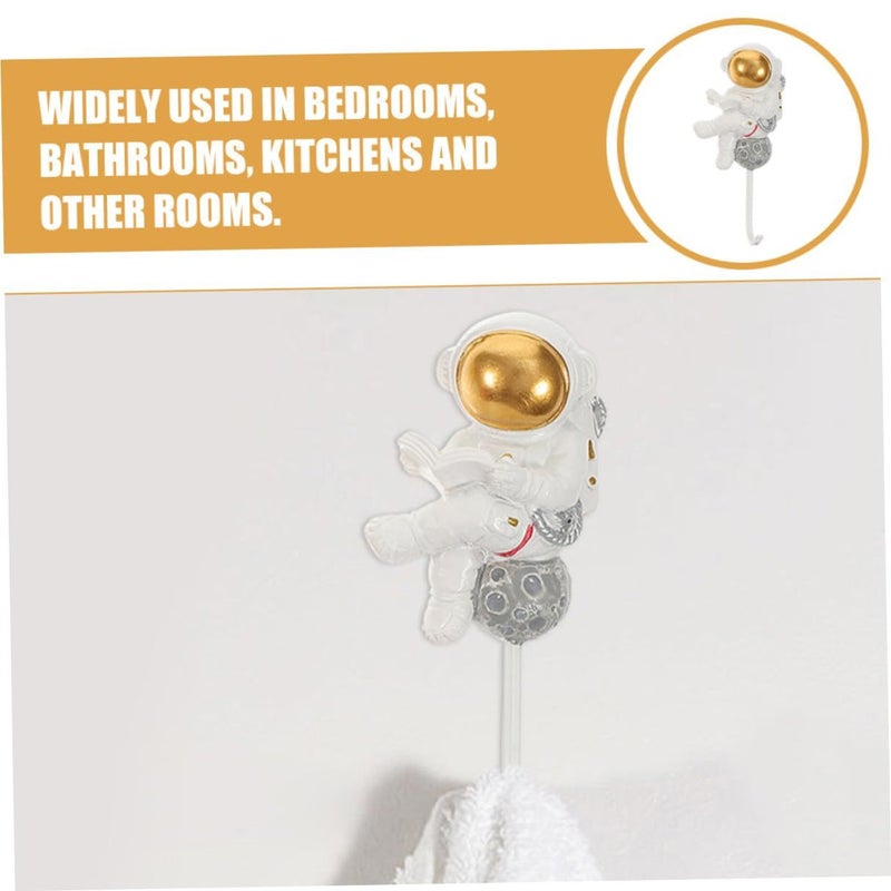 Decorative Astronaut Wall Hook Resin Coat Hanger Strong Sticky Backing No Drilling - Image 4