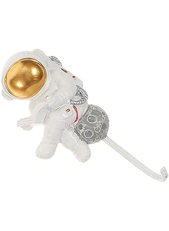 Decorative Astronaut Wall Hook Resin Coat Hanger Strong Sticky Backing No Drilling - Image 1