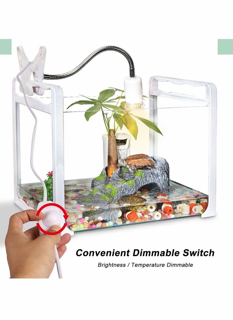 Y&D - Reptile Heat Lamp, Light with 360° Rotatable Hose, Adjustable Heating Lamp Fixture 3 UVA UVB Bulbs Suitable for Bearded Dragon Turtle Lizard Snake, Most Reptiles Plants, White - Image 1