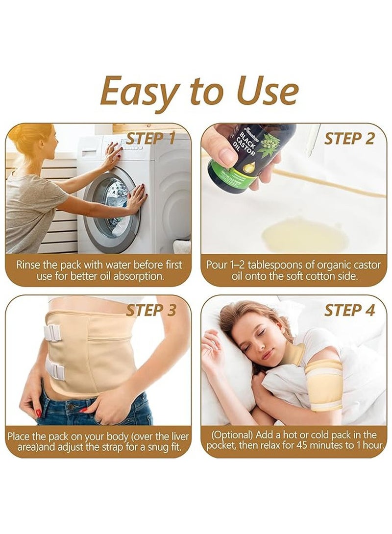 general Castor oil pack wrap Waist fixation belt waist support waist seal waist protection castor oil pack - Image 3