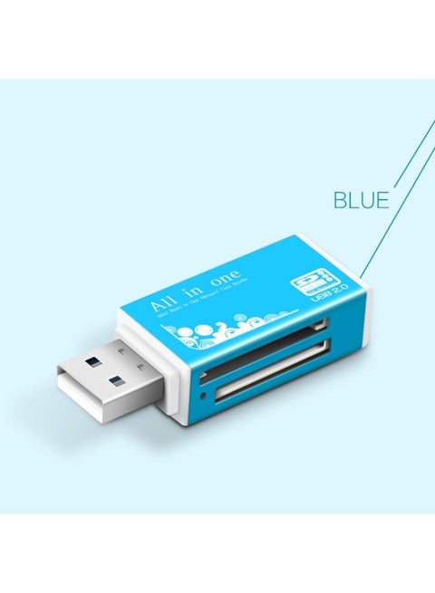 Multi in 1 Memory SD Card Reader for Memory Stick Pro Duo Micro SD,TF,M2,MMC,SDHC MS Card(Blue)