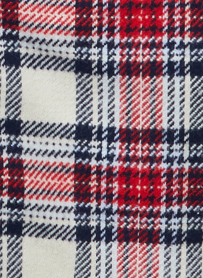 Benetton Girls Padded Check Jacket With Ruffles - Image 2