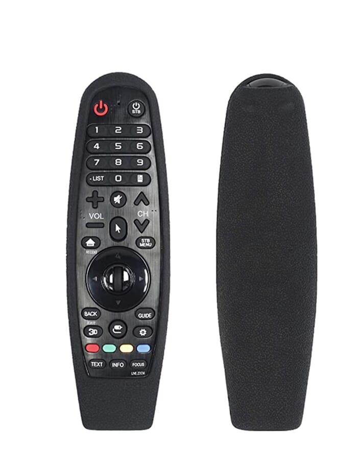Y&D Silicone Protective Cover Tv Remote Control Case Black Shockproof Protector Non-Slip For Lg An-Mr600 An-Mr650 An-Mr18Ba With Lanyard Smart Home Accessory - Image 1