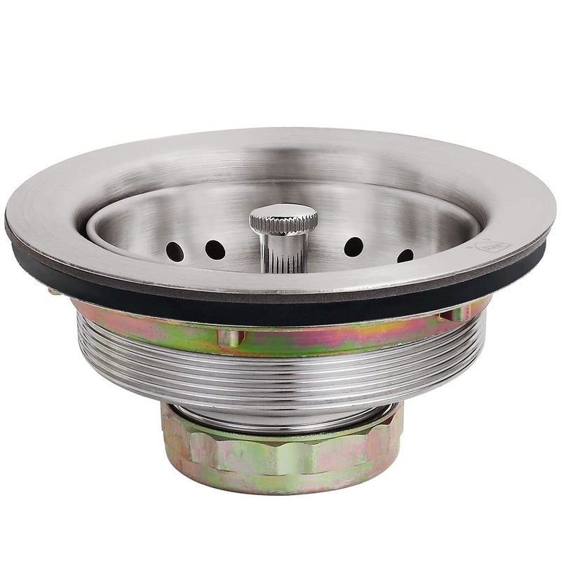 EADOT 35 Inch Nickel Sink Drain Assembly with Strainer Basket Stopper 304 Stainless Steel Sink Strainer and Stopper