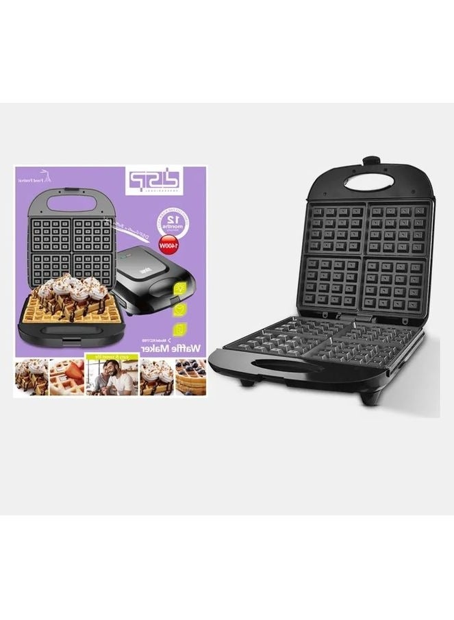 DSB DSP Waffle Maker - 1400 Watt Indicator Light Plastic Body Non-Stick Coating Overheat Protection Non-Slip Feet KC1160 - Image 4