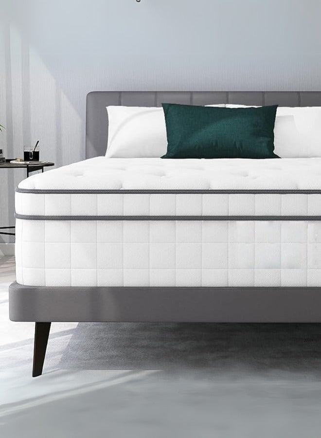 The Home Mart Hybrid 20 cm Pocket Spring Mattress with Cool Gel Memory Foam, Motion Isolation & Pressure Relief – Orthopedic Support for Back Pain Medium Firm Comfort (Twin XL: 100x200) - Image 1