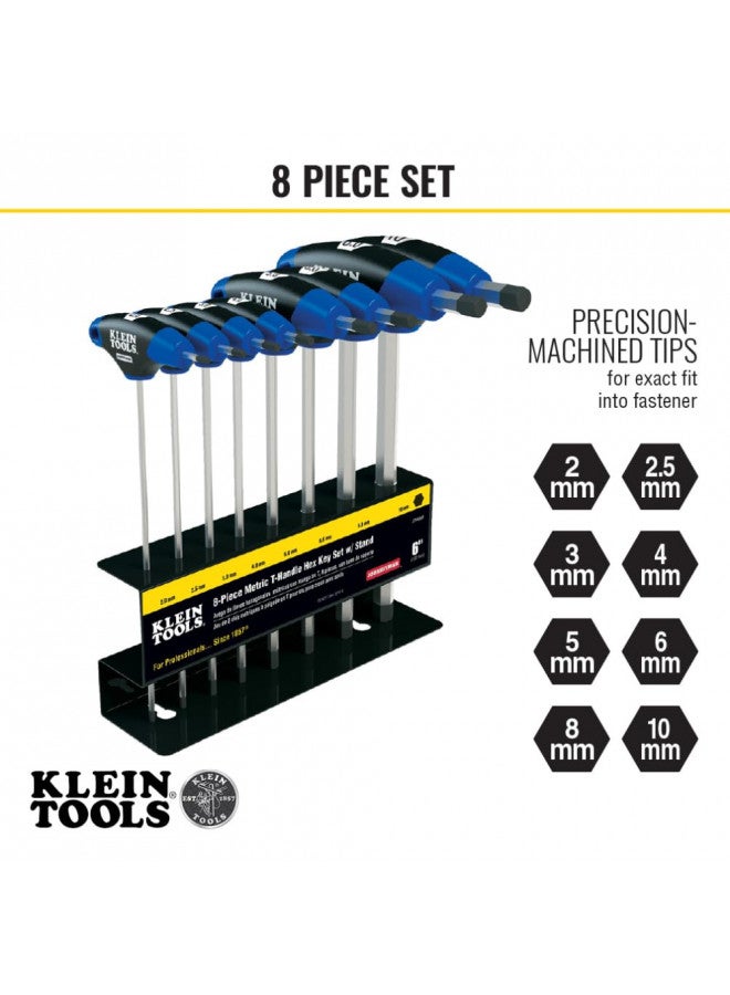 Klein Tools JTH68M T-Handle Hex Key Set, Metric Sizes Allen Wrench Set with 6-Inch Blades, Stand Included, 8-Piece - Image 3