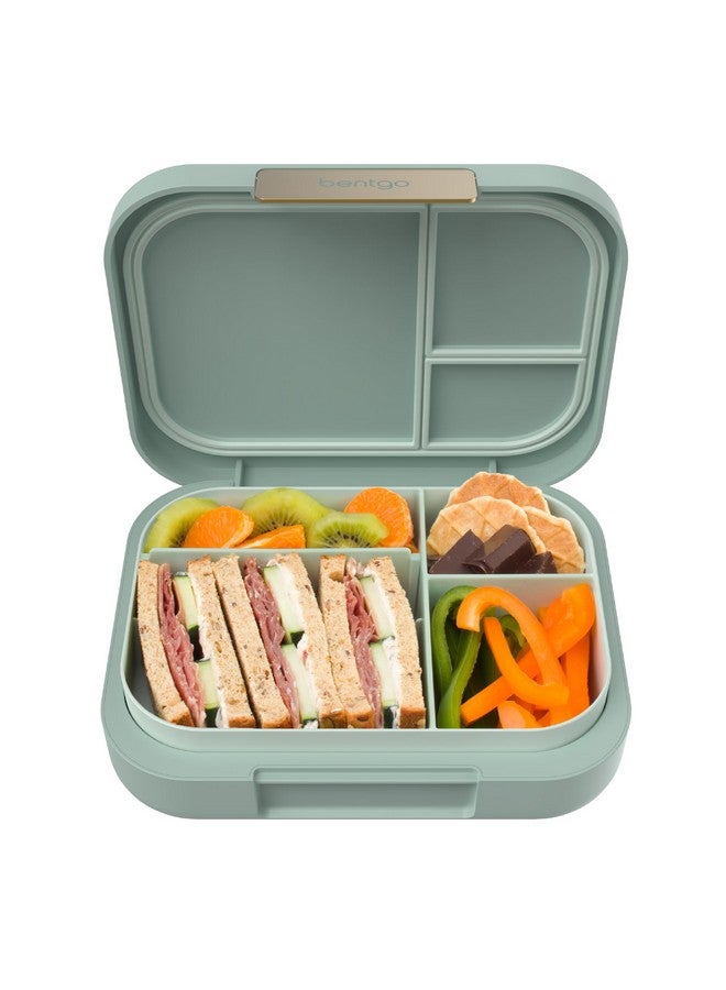بنتجو Bentgo Modern - صندوق غداء بينتو مقاوم للتسرب للبالغين والمراهقين ومن لديهم شهية أكبر؛ وعاء تحضير وجبات قابل لإعادة الاستخدام خالٍ من مادة BPA مع 3 أو 4 أقسام، آمن للاستخدام في غسالة الأطباق/الميكروويف؛ 44 أونصة (أخضر نعناعي) - Image 1