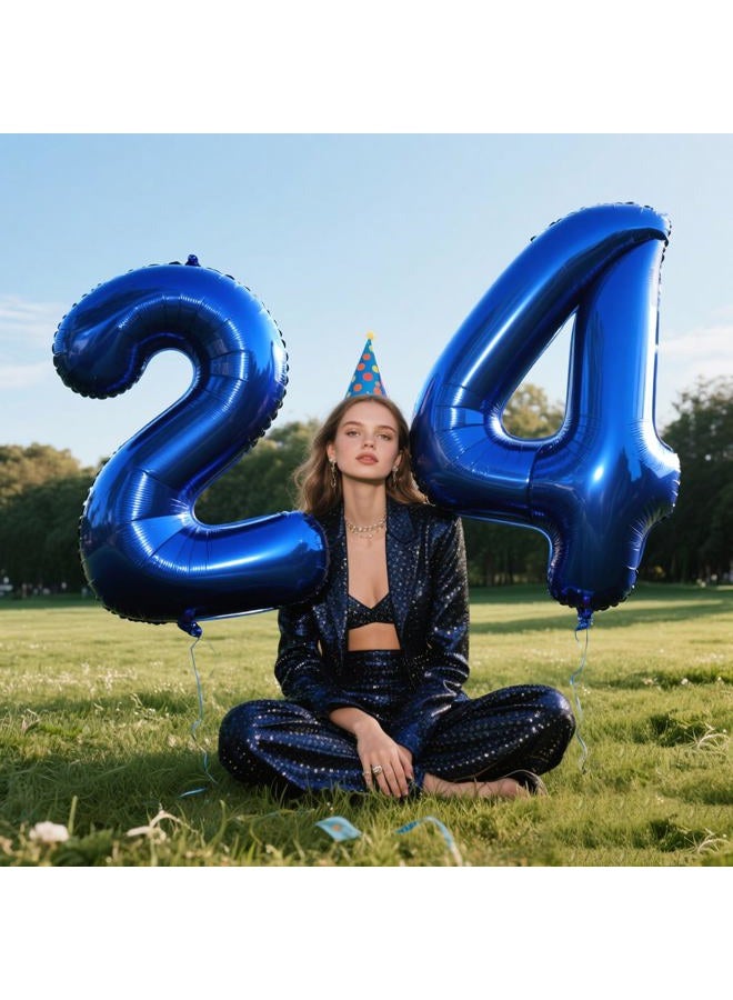 Kelfuoya Navy Blue Number 4 Balloons 40 Inch Big Foil Number Balloons Giant Balloon 14th 24th for Boys Girls Baby Shower Anniversary Decorations, Photo Backdrop Props - Image 4