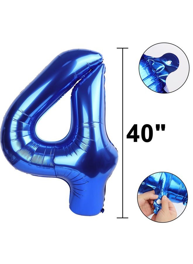 Kelfuoya Navy Blue Number 4 Balloons 40 Inch Big Foil Number Balloons Giant Balloon 14th 24th for Boys Girls Baby Shower Anniversary Decorations, Photo Backdrop Props - Image 2